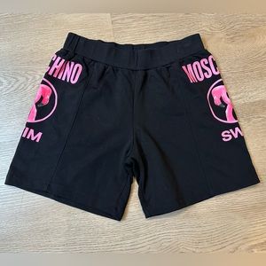 Moschino Swim Cotton Pink and Black Shorts